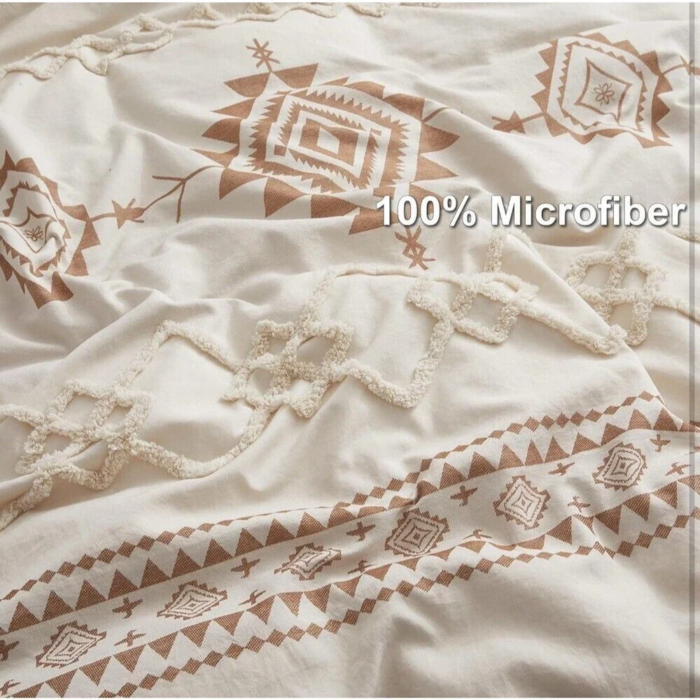 New Queen Size Boho Bohemian Duvet Cover With Pillow Cases